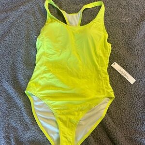 Nicole Miller Yellow One Piece Swimsuit Racerback Style